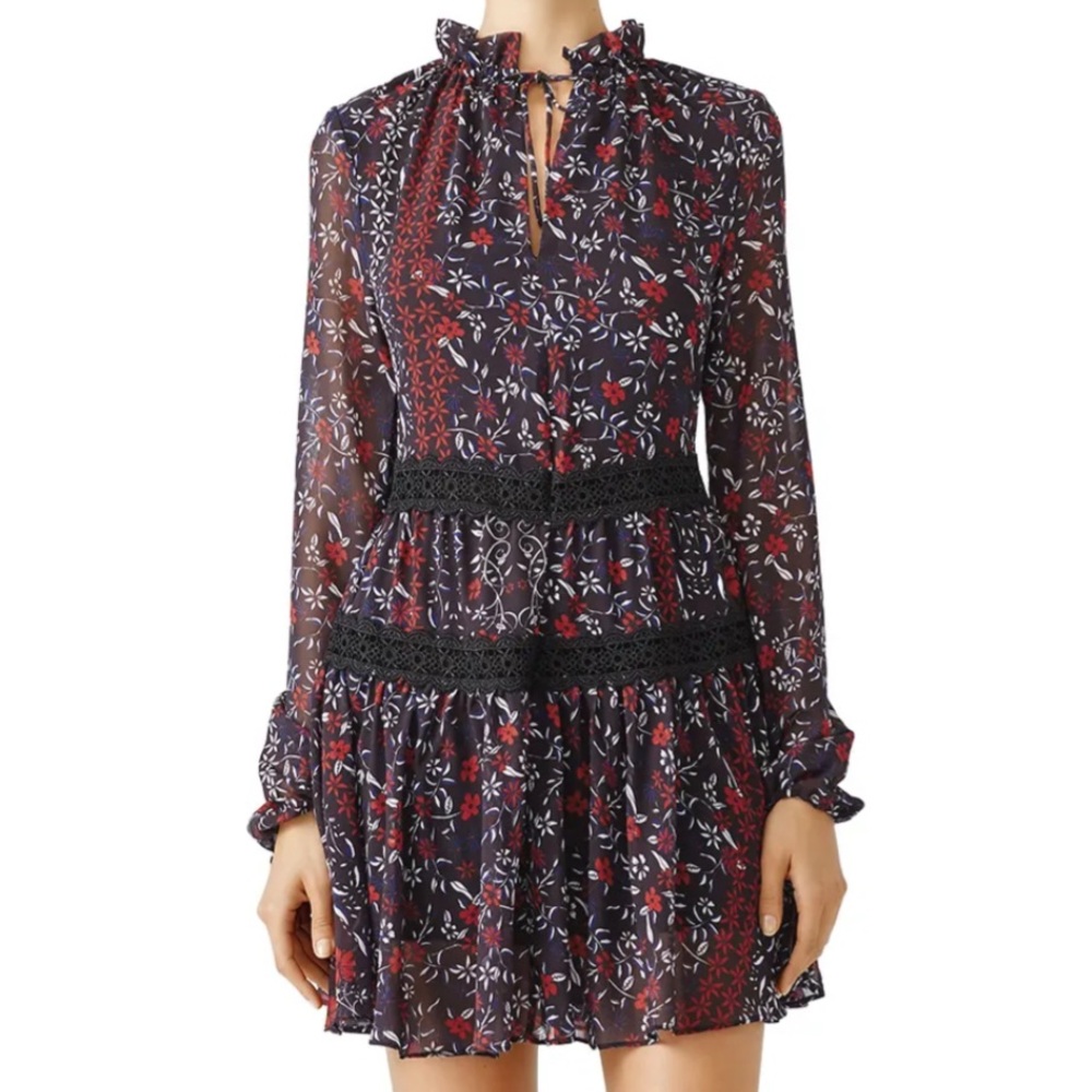 N/Nicholas black floral dress size 6 NWOT